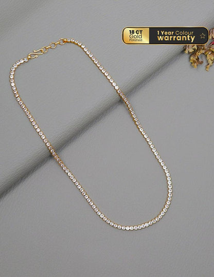 Anti Tarnish Gold toned Tennis chain Necklace LP- 48Hr Delivery