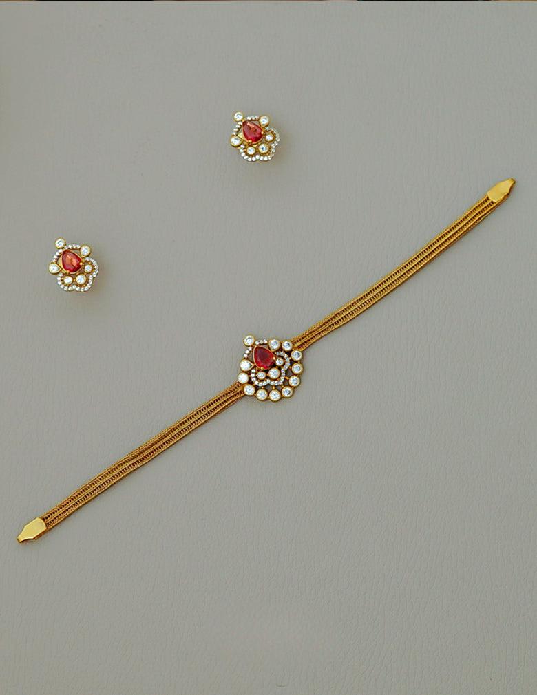 Premium Antique AD Pendant Necklace Earrings Set LP- 48Hr Delivery
