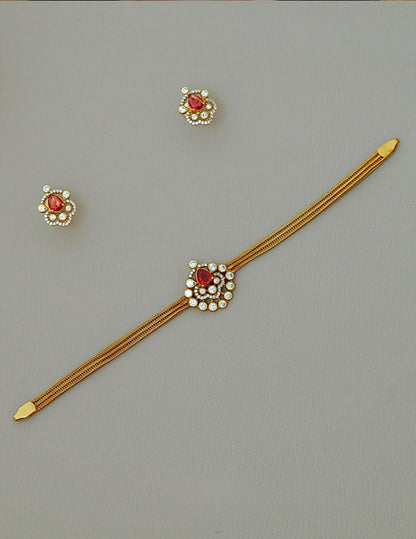 Premium Antique AD Pendant Necklace Earrings Set LP- 48Hr Delivery