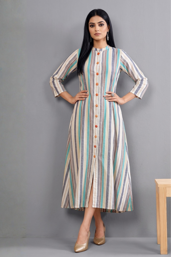 Ocean Trails Long Maxi Button Cotton Down Dress
