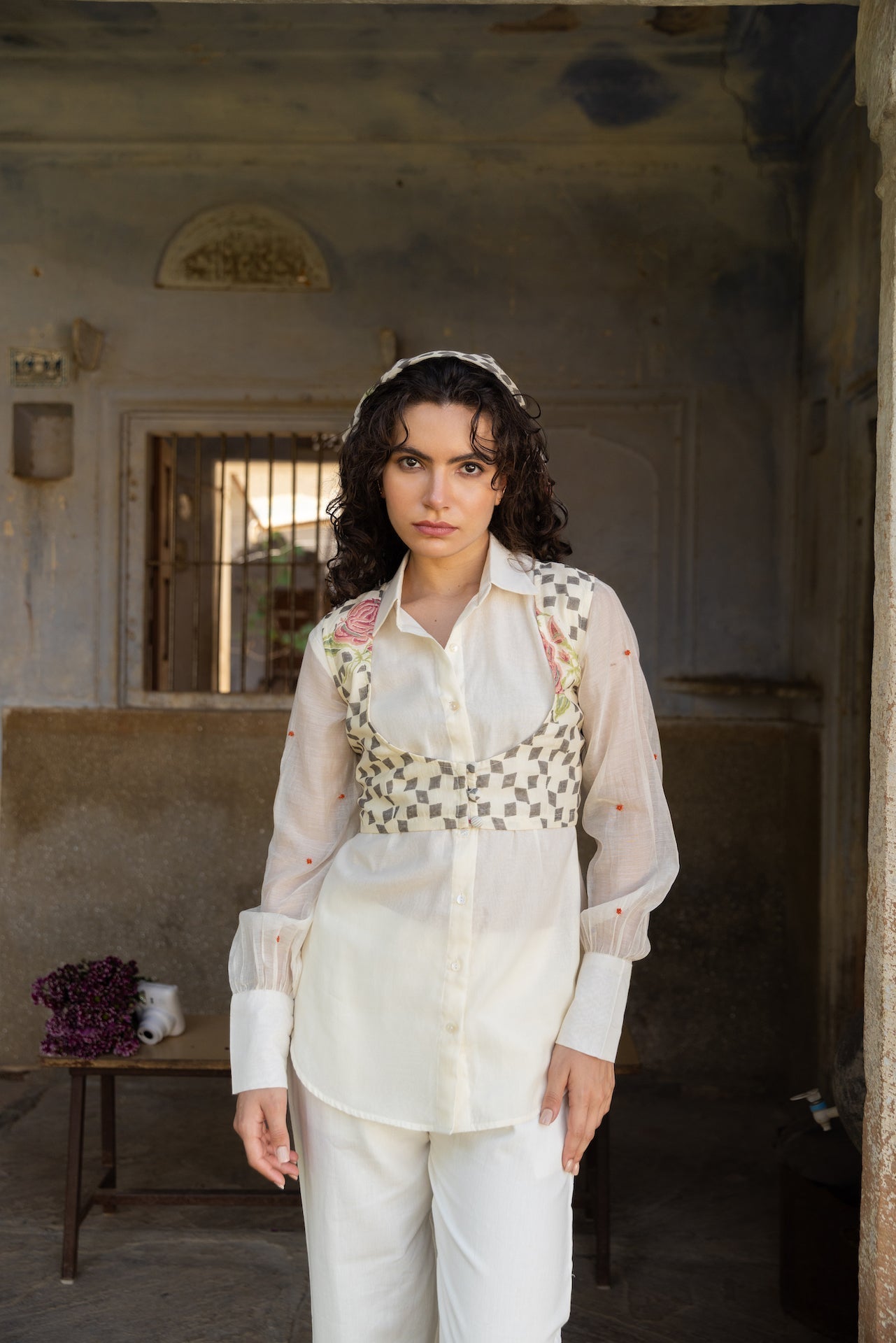 Anu Amala Rose Chanderi Shirt