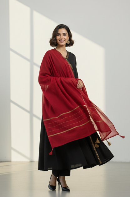 Maati  Golden Eclipse Tie-Up Cotton Angrakha Kurta