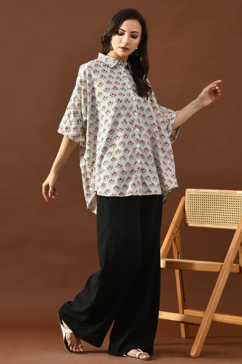 Mint Hand Block Anti-Fit Shirt