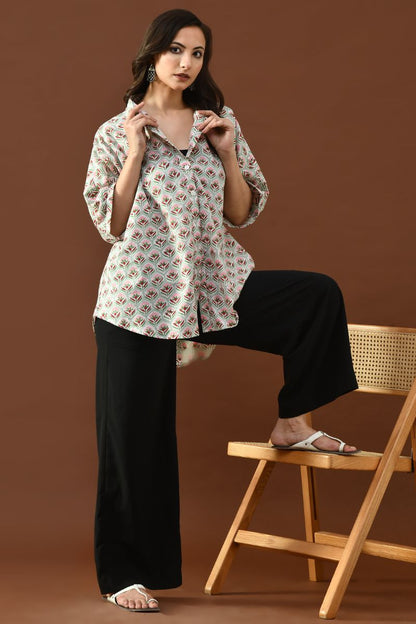 Mint Hand Block Anti-Fit Shirt