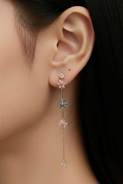Pastel Crystal Floral Drop Earrings LP- 48Hr Delivery