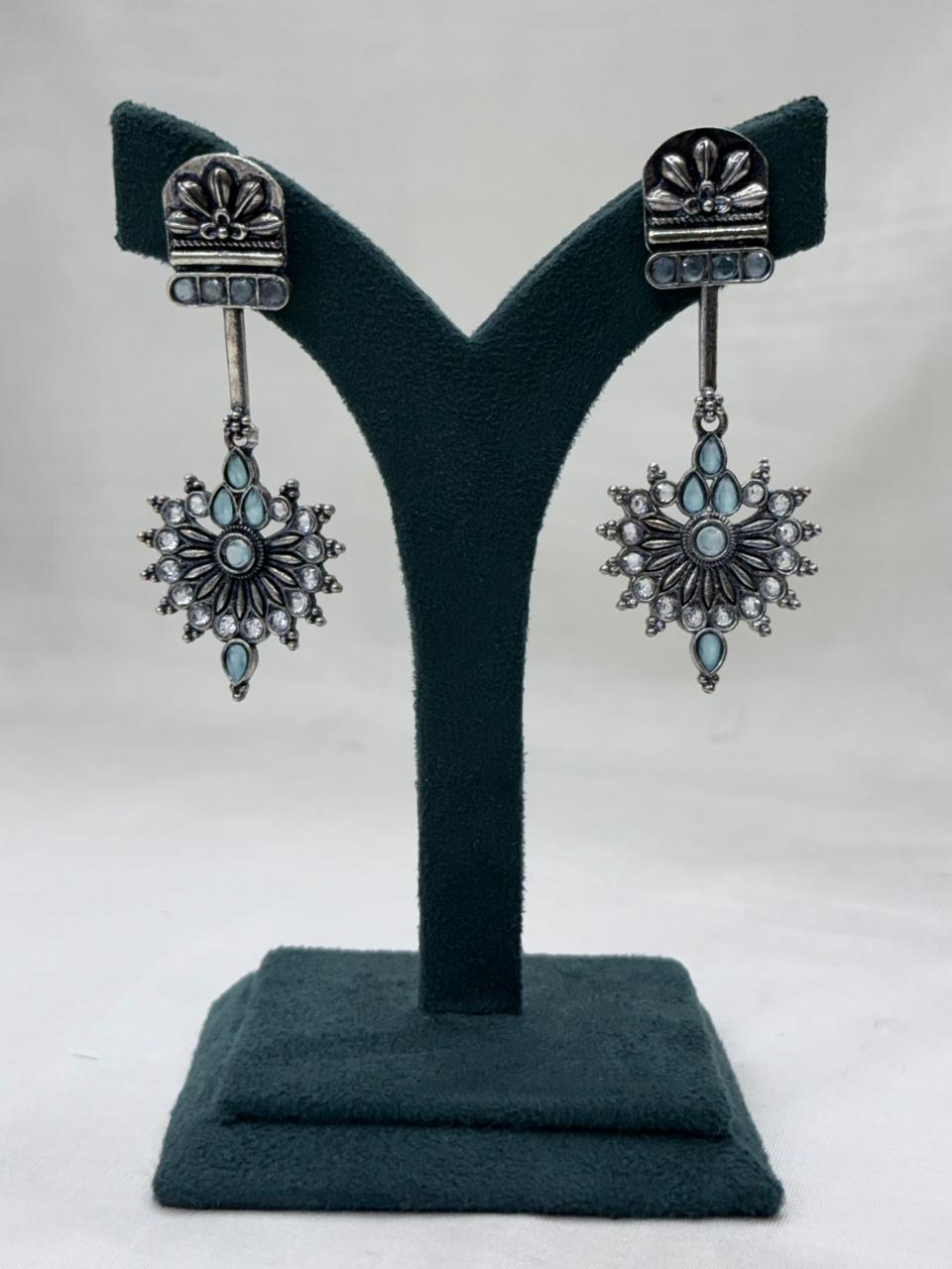 Elegant Oxidised Metal Hanging Earrings