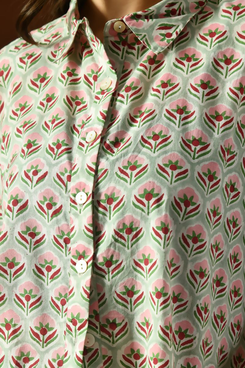 Mint Hand Block Anti-Fit Shirt
