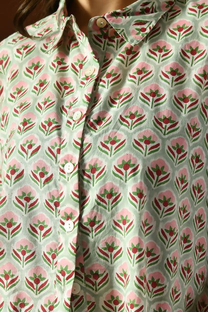 Mint Hand Block Anti-Fit Shirt
