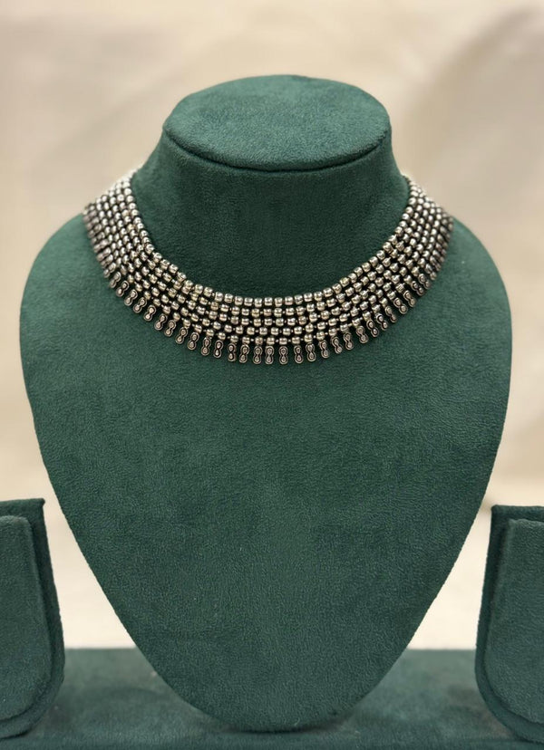 Oxidised 5 Layer Choker Necklace