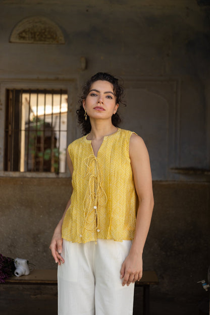 Anu Ivy Mellow Chanderi Top