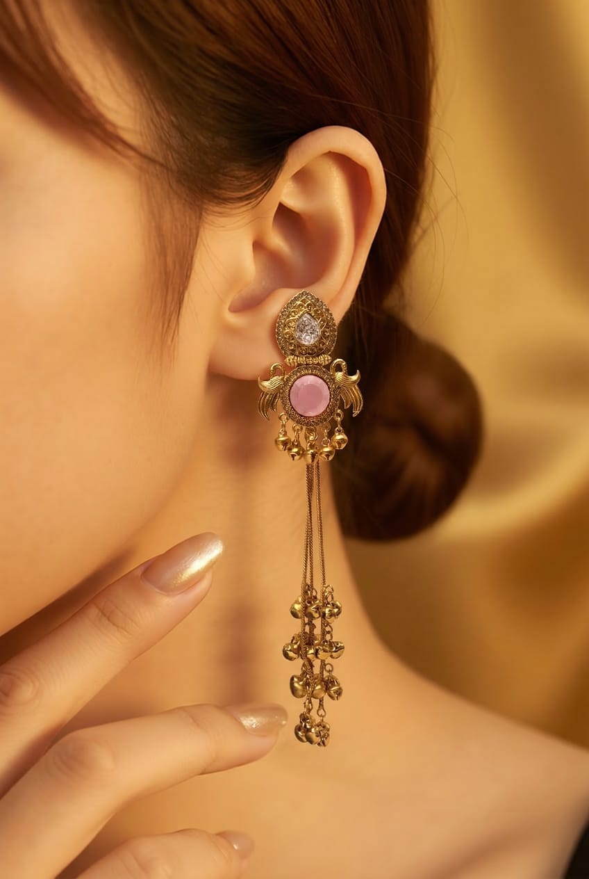Empress Rose Filigree Tassel Earrings LP- 48Hr Delivery