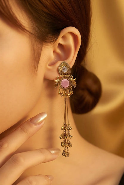Empress Rose Filigree Tassel Earrings LP- 48Hr Delivery