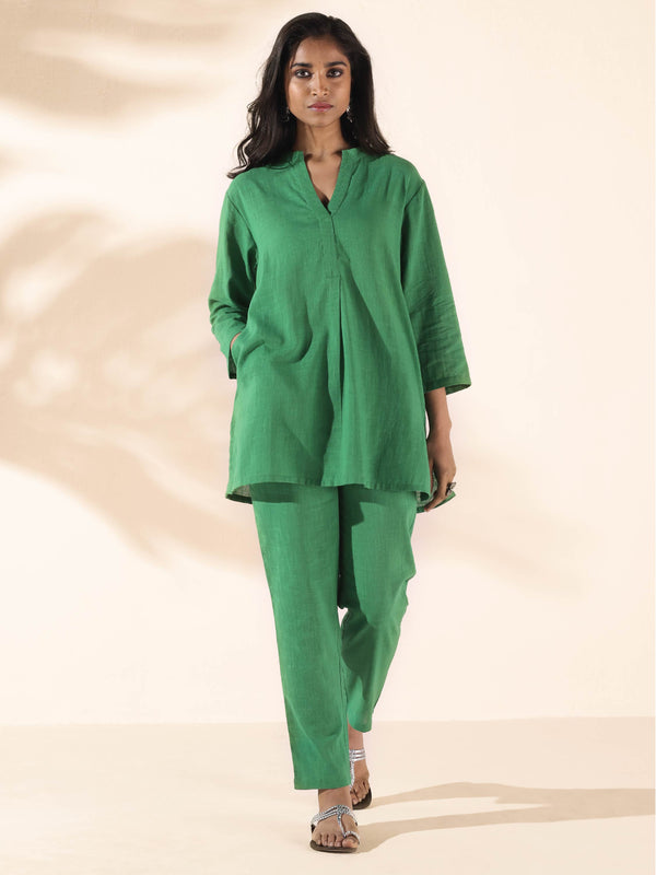 trueBrowns Green Cotton Relaxed Co-ord Set LP