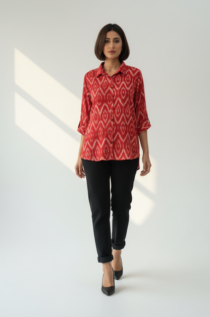 Maati  Ruby Ikat Everyday Cotton Shirt