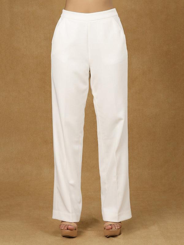 White High Waist Trouser