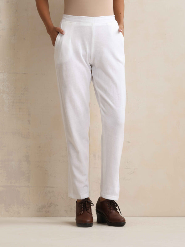 trueBrowns White Woollen Pants