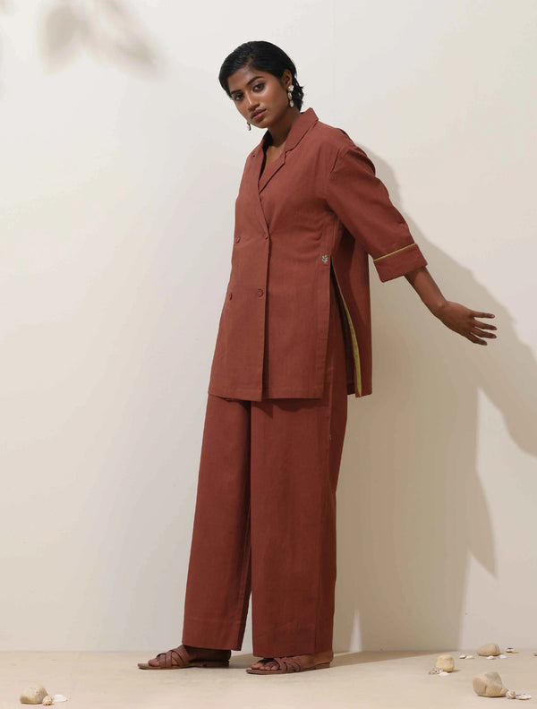 trueBrowns Brown Cotton Co-Ord Set