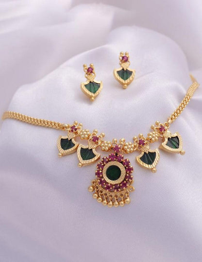 Palakka Necklace Earrings Set LP- 48Hr Delivery