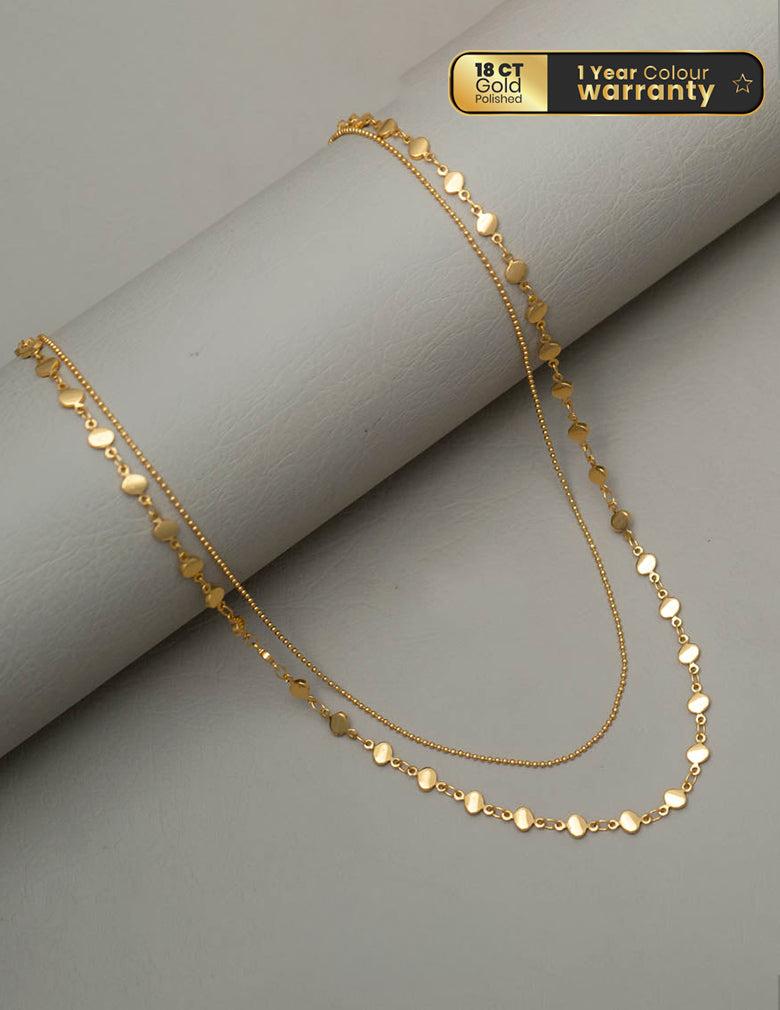 Anti Tarnish Dot Layered chain Necklace LP- 48Hr Delivery