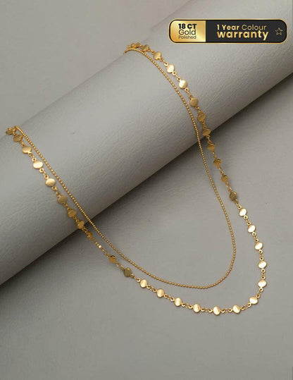 Anti Tarnish Dot Layered chain Necklace LP- 48Hr Delivery