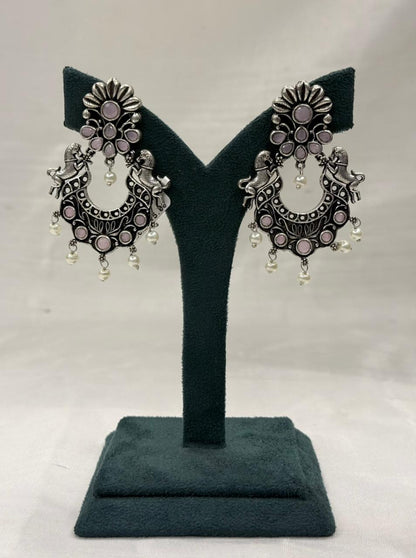 Oxidised Metal Hanging Earrings