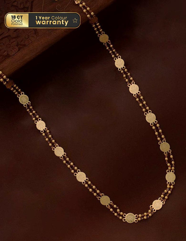 Gold Plated Coin Long Chain  (color option)