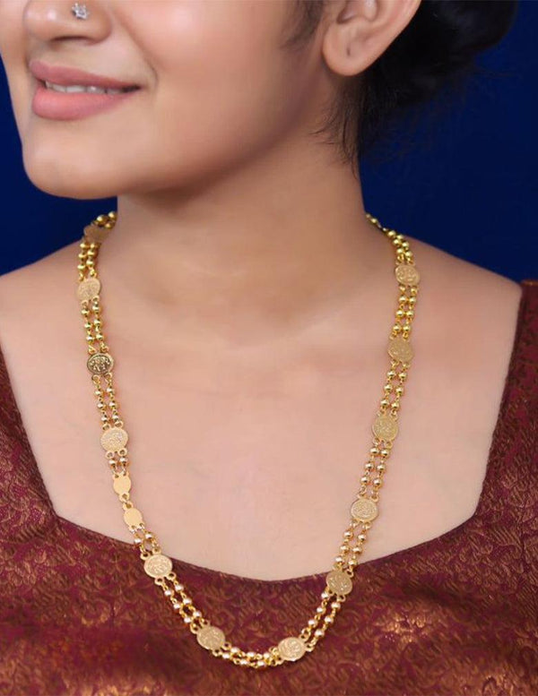 Gold Plated Coin Long Chain  (color option)