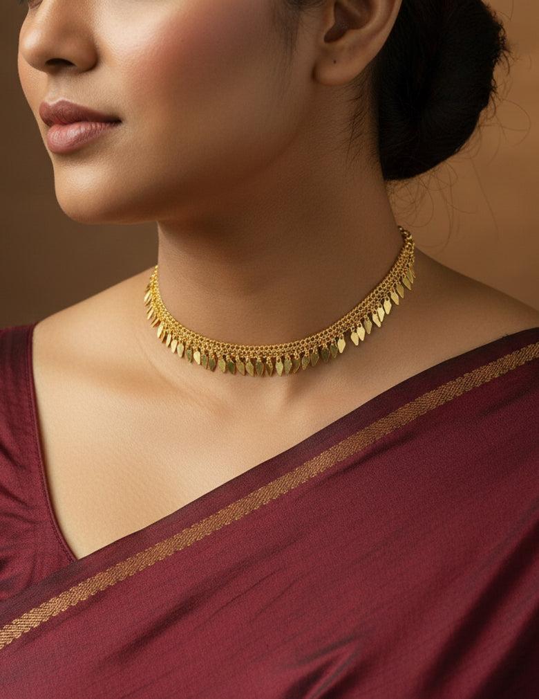18K Gold Plated Elakkathali Choker Necklace LP- 48Hr Delivery