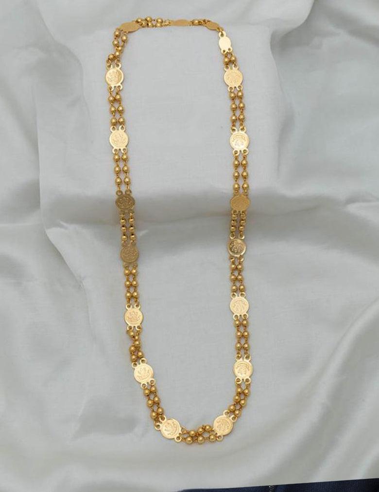 Gold Plated Coin Long Chain  (color option)