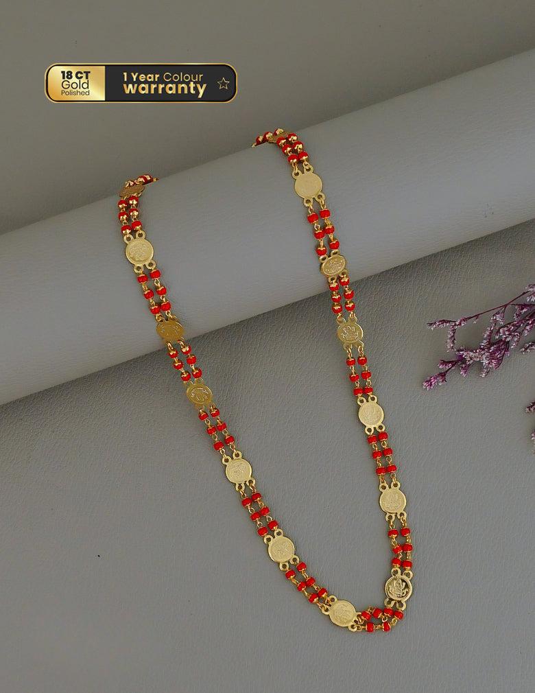 Gold Plated Coin Long Chain  (color option)