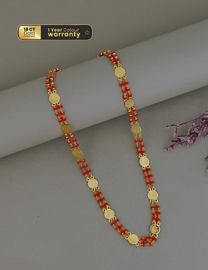 Gold Plated Coin Long Chain  (color option)