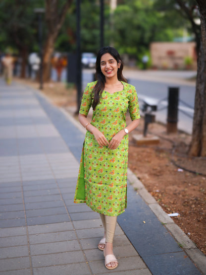 Studio Lime Tissue Floral Top