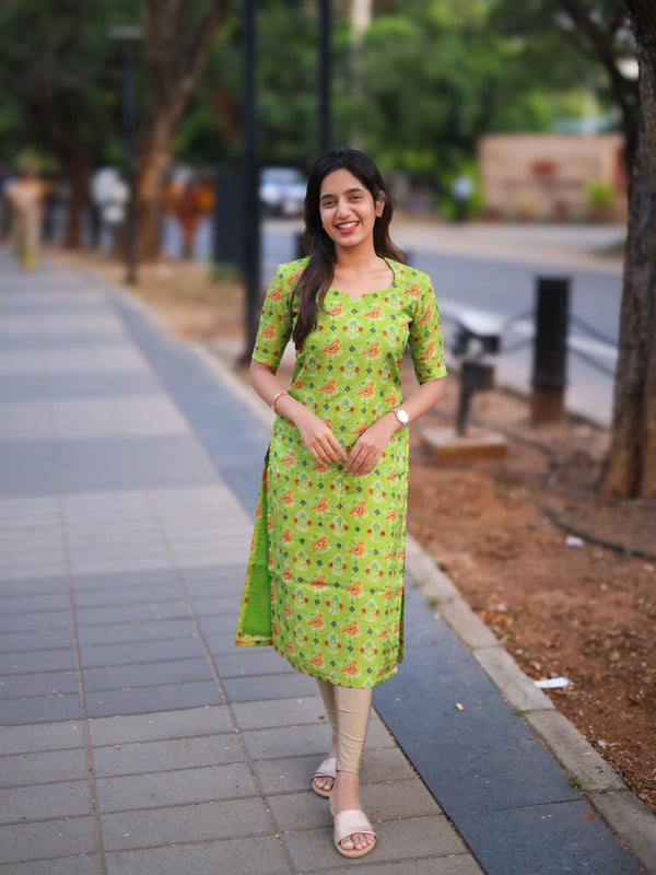Studio Lime Tissue Floral Top