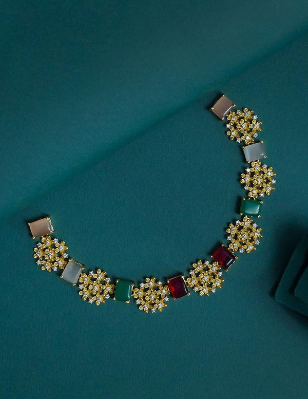 Gold Plated AD Stone  Necklace