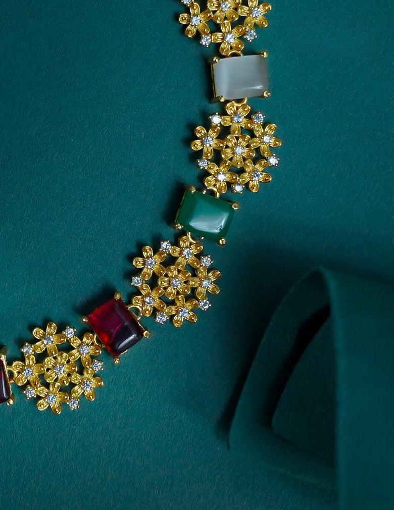 Gold Plated AD Stone  Necklace