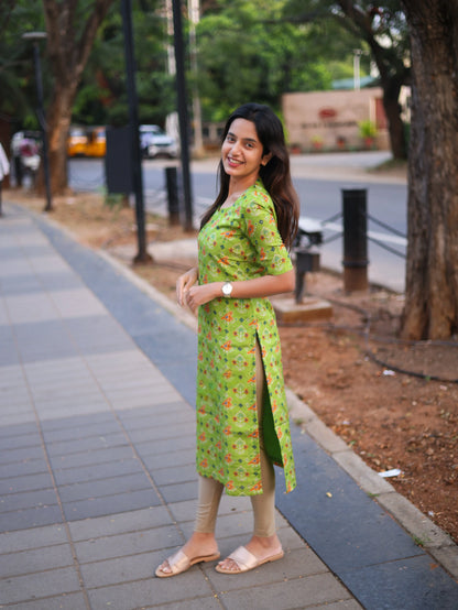 Studio Lime Tissue Floral Top