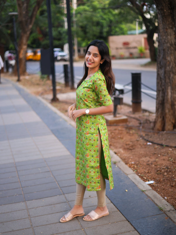 Studio Lime Tissue Floral Top