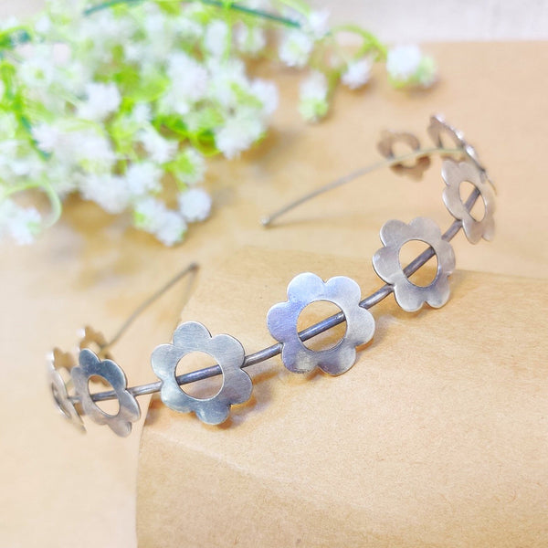 Oxidised silver hair band