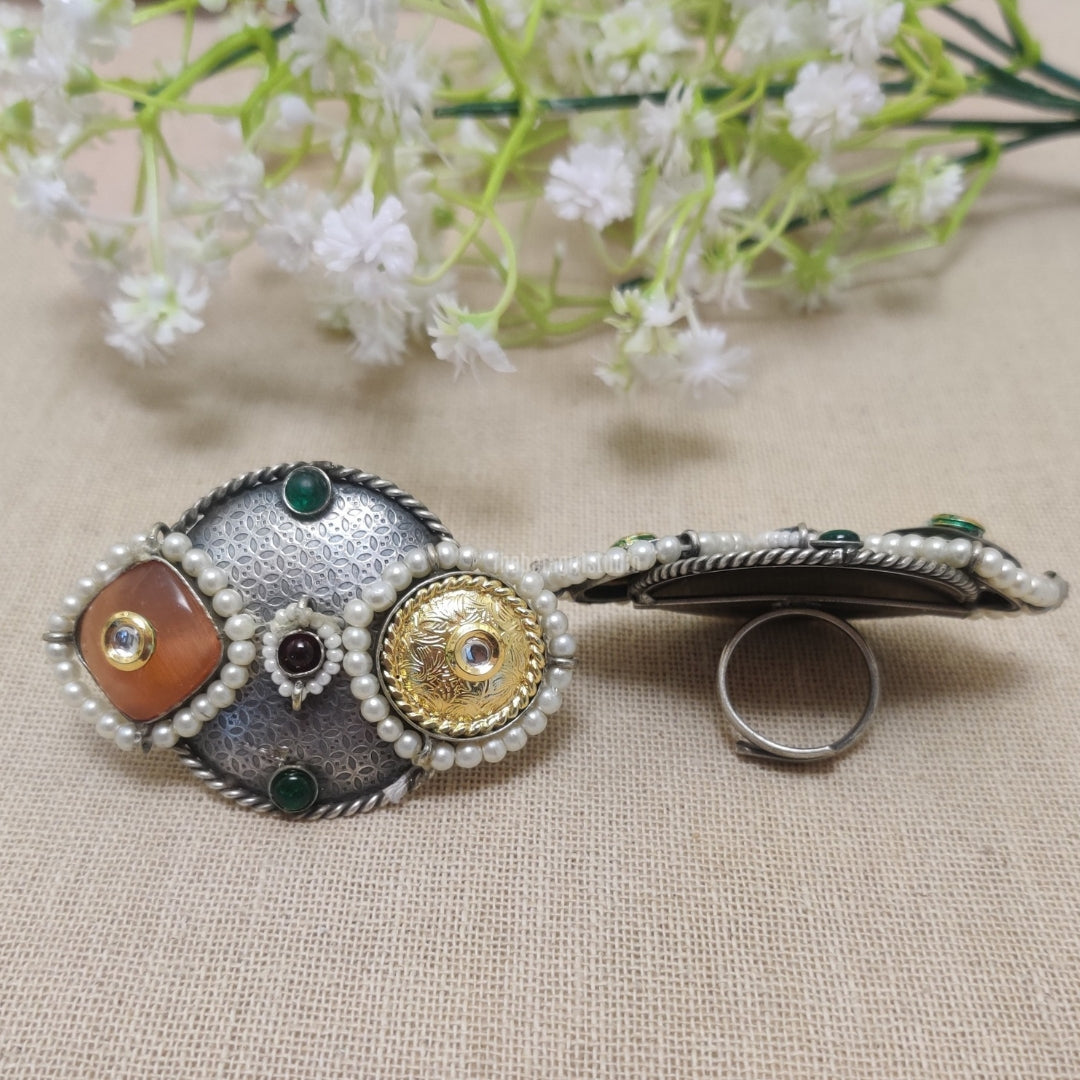 oxidized finger rings