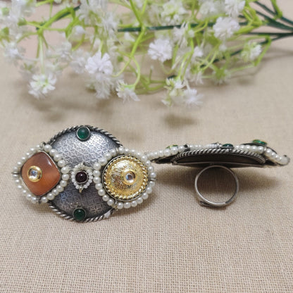 oxidized finger rings