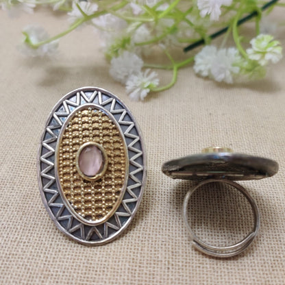 Dune  Silver look Alike Dual Tone Ring