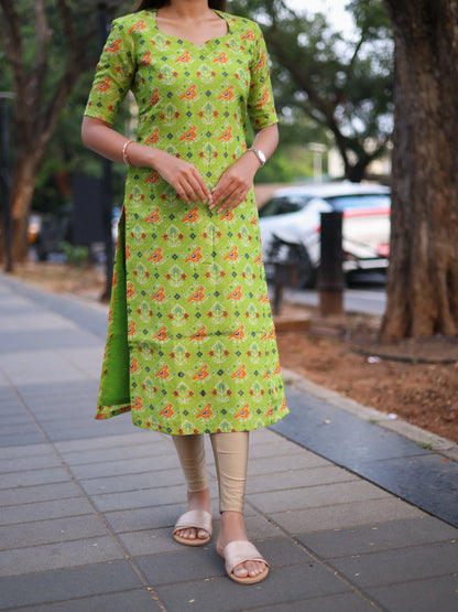 Studio Lime Tissue Floral Top