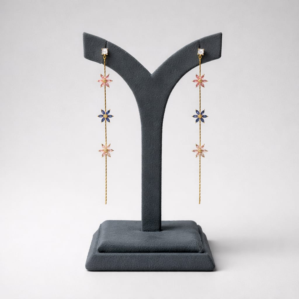 Pastel Crystal Floral Drop Earrings LP- 48Hr Delivery