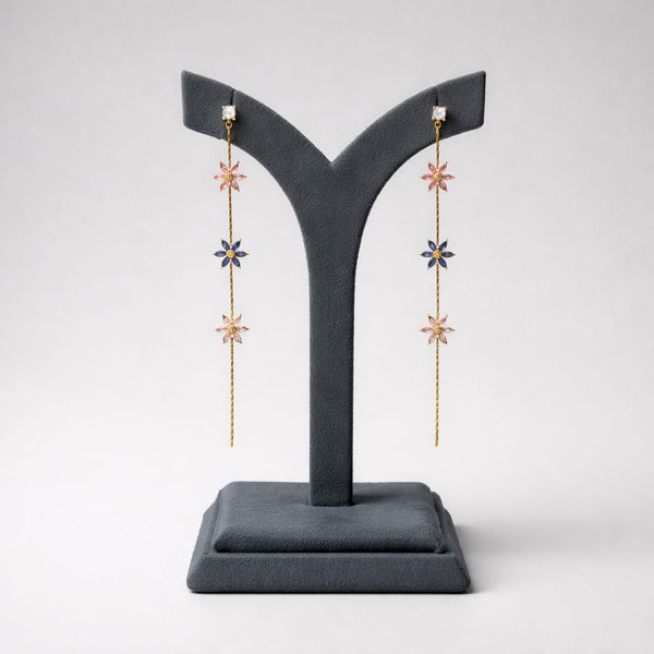 Pastel Crystal Floral Drop Earrings LP- 48Hr Delivery