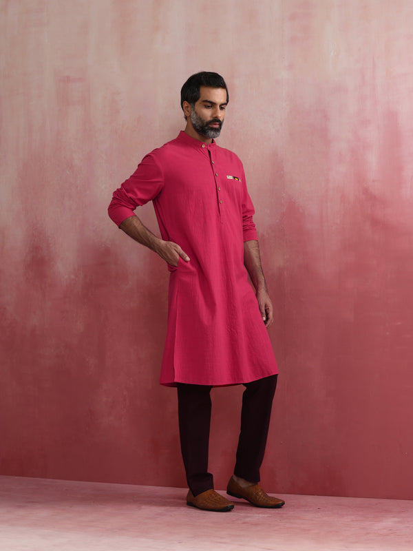 trueBrowns Men's Pink Kurta