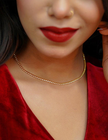 Anti Tarnish Gold toned Tennis chain Necklace LP- 48Hr Delivery