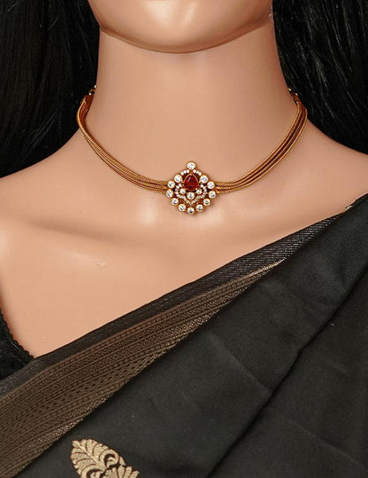 Premium Antique AD Pendant Necklace Earrings Set LP- 48Hr Delivery