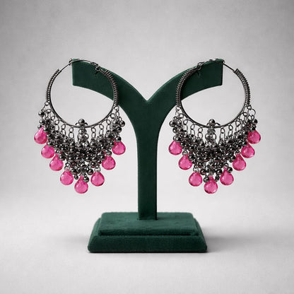 Midnight Rose Beaded Chandelier Hoops With Earrings LP- 48Hr Delivery