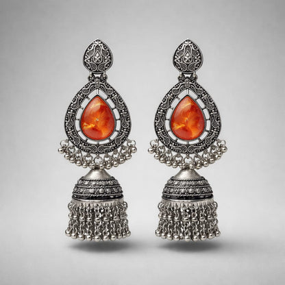 Oxidized Silver Teardrop & Jhumka Drop Earrings LP- 48Hr Delivery