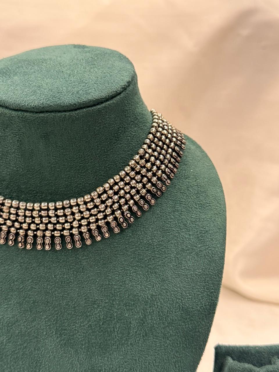 Oxidised 5 Layer Choker Necklace